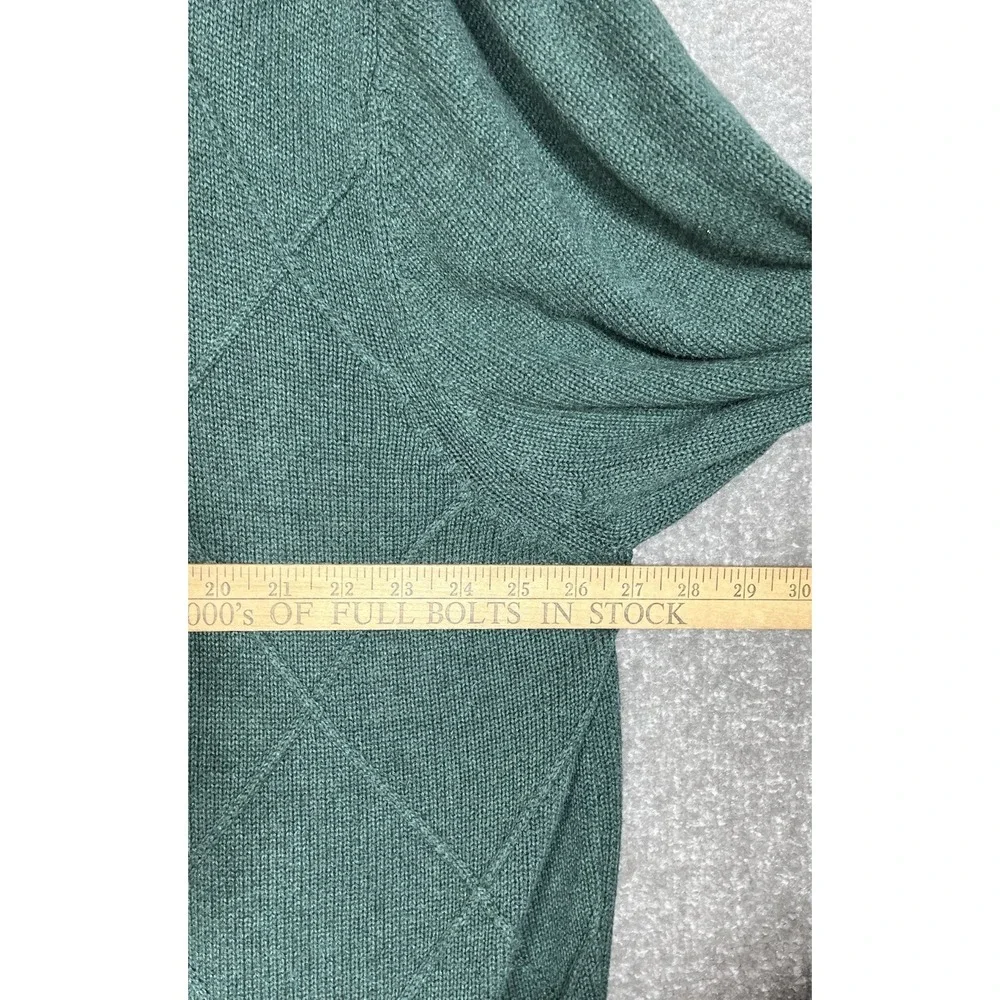 Oak Hill Sweater Mens Size 4XLT Green Cotton Argyle V-Neck Long Sleeve Pullover
